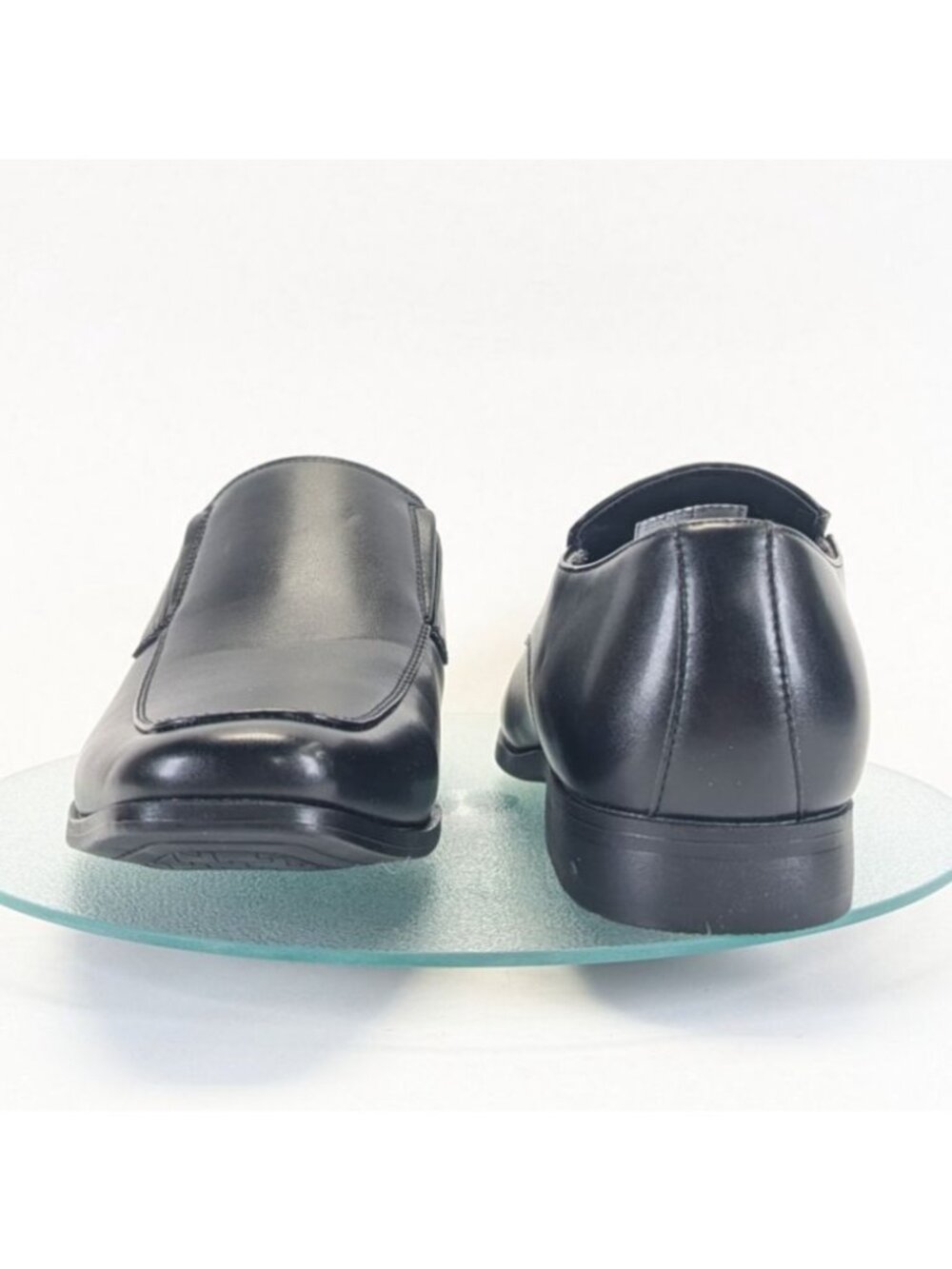 Perry Ellis Mens Black Vegan Leather Slip-On Dress Loafers Size 10.5 Wide - Picture 3 of 11